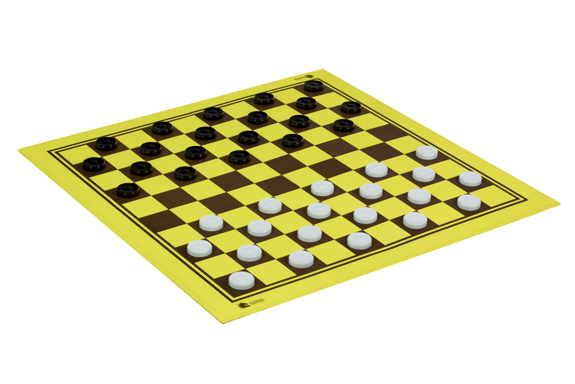 Foldable Cardboard Chess Board 19.7" Yellow and Brown