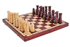 Castle Small Folding Chess Set Handcrafted Limewood Pieces 19.7" Board
