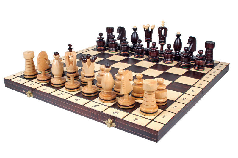 King's Chess Set with Brass Inlay Large (4.72 in King / 120 mm)
