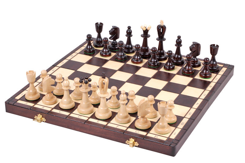 Folding Wooden Chess Set Ace 16.5" Board with Storage and 3.94" King