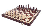 Jowisz Chess Set with Burned Folding Board (3.35 in King / 85 mm)