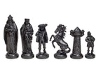 Medieval Chess Pieces – Cream & Black (3.78")