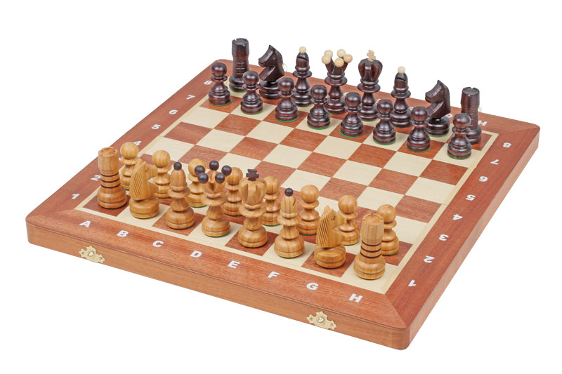 Pearl Large Chess Set with Inlaid Intarsia Board (3.54 inch King)