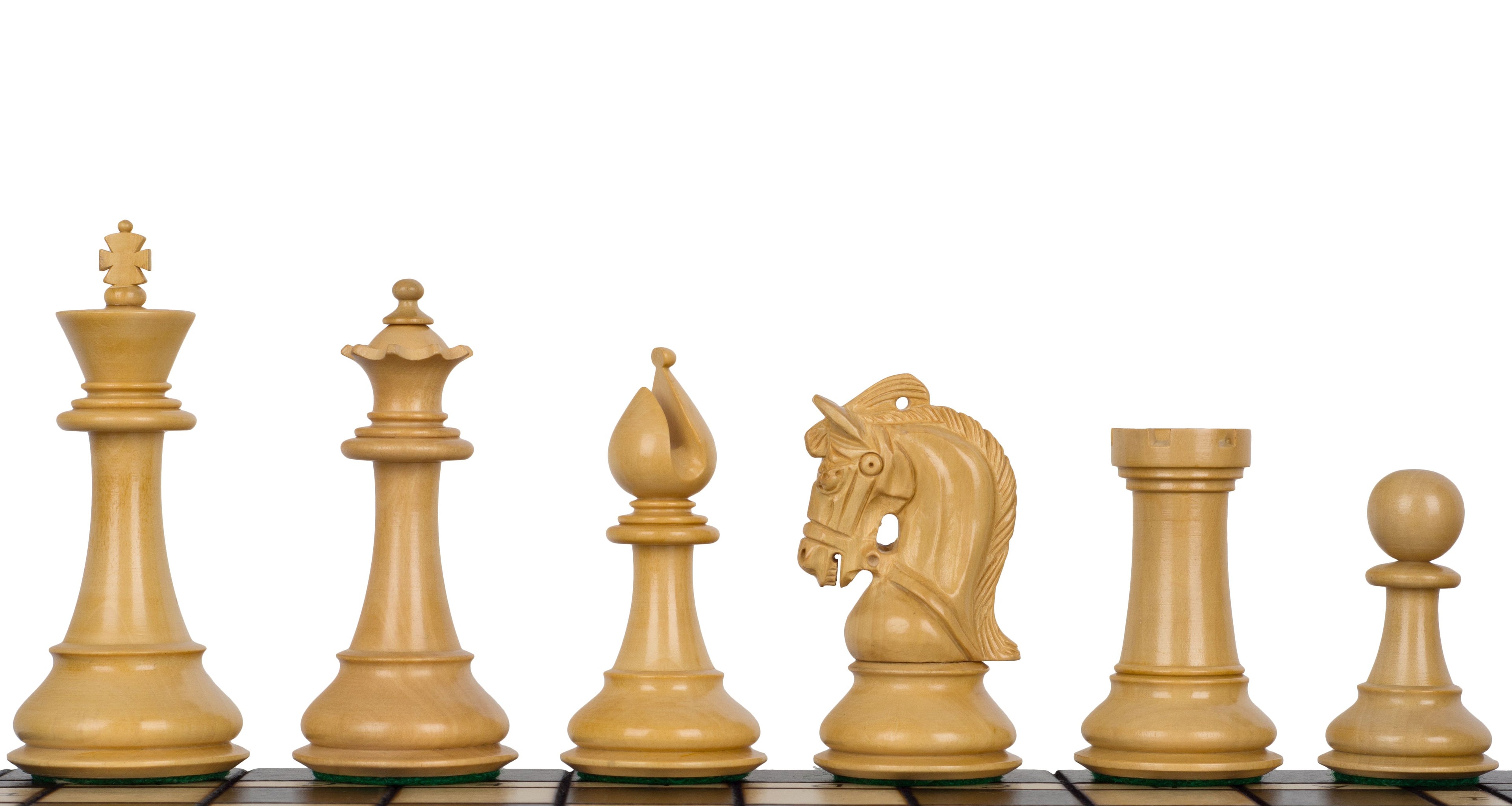 Corinthian Chess Pieces , 4" King , Redwood Finish
