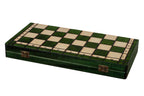 Green Folding Chess Set Ace Size No 4 with 3.94" King and Internal Storage