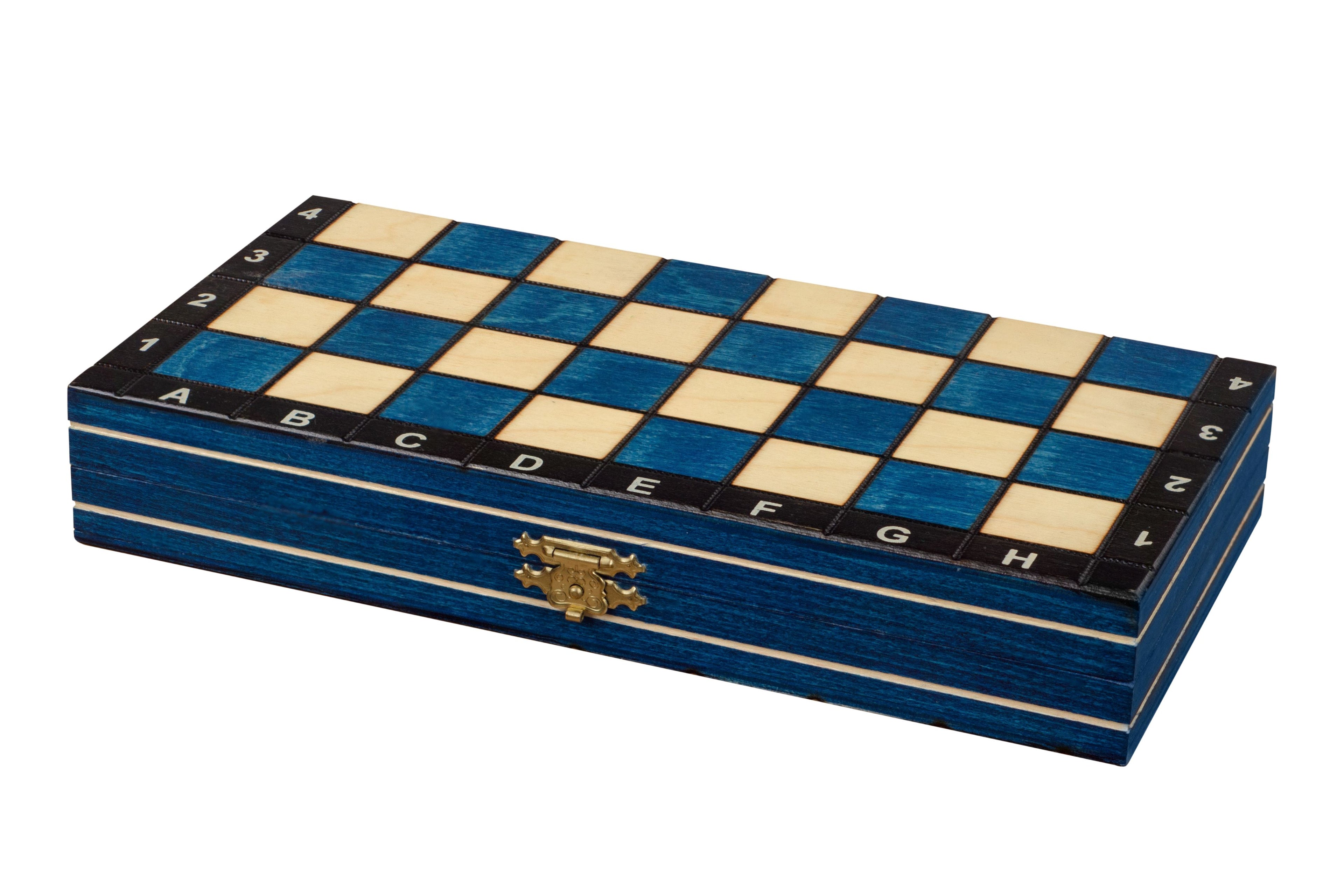 Magnetic Wooden Chess Set – Blue (10.6" board)