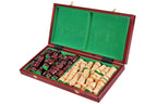 Castle Small Folding Chess Set Handcrafted Limewood Pieces 19.7" Board
