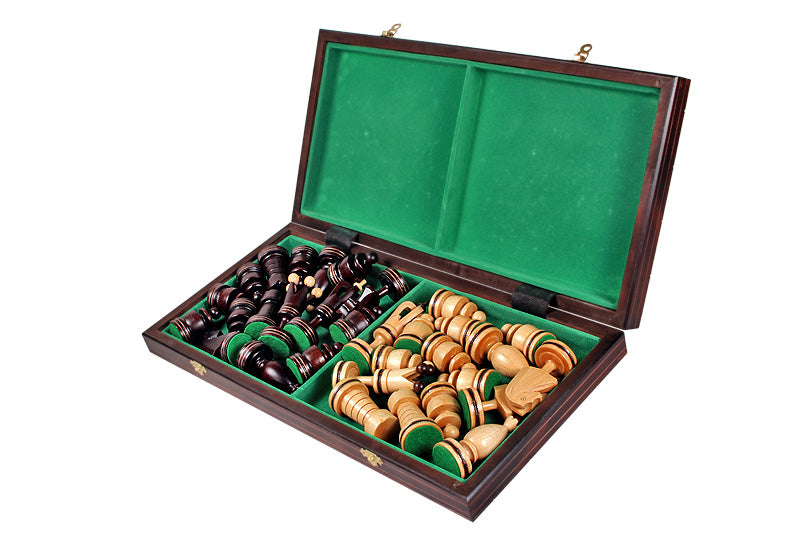 King's Chess Set with Brass Inlay Large (4.72 in King / 120 mm)