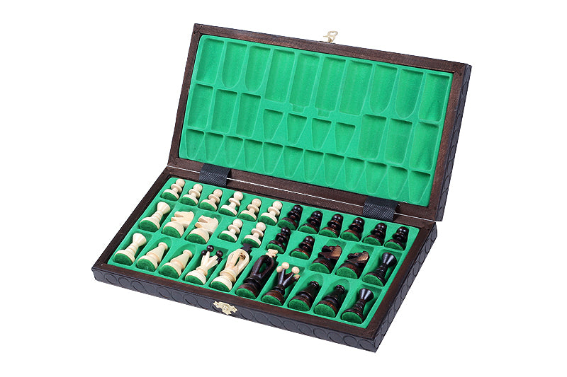King's Medium Chess Set Brown with Insert Tray (2.36 in King / 60 mm)