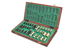 Junior Chess Set with Burned Folding Board (3.35 in King / 85 mm)