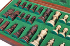 Jowisz Chess Set with Burned Folding Board (3.35 in King / 85 mm)