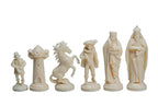 Medieval Chess Pieces – Cream & Black (3.78")