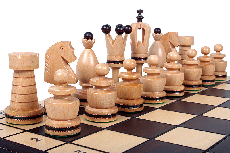 King's Chess Set with Brass Inlay Large (4.72 in King / 120 mm)