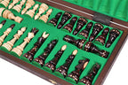 Indian Style Chess Set with Burned Folding Board (4.72 in King / 120 mm)