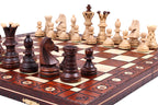 Ambassador Brown Deluxe Wooden Chess Set with Insert Tray – Size No. 5.5