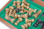Pearl Large Chess Set with Inlaid Intarsia Board (3.54 inch King)