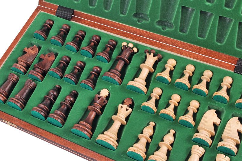 Consul Chess Set with Insert Tray Handcrafted Wooden Set 3.54 in King