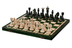 Green Folding Chess Set Ace Size No 4 with 3.94" King and Internal Storage
