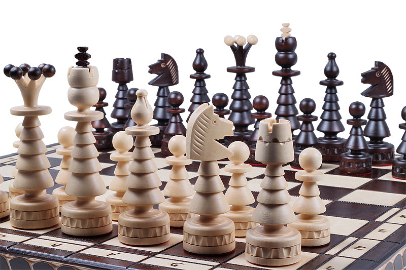 Christmas Tree Chess Set Large Beech Wood Chessmen 6.69 in King