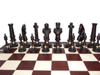Mahogany Chess Table with Royal Lux Chess Pieces – 21 kg (King: 5.1 in)