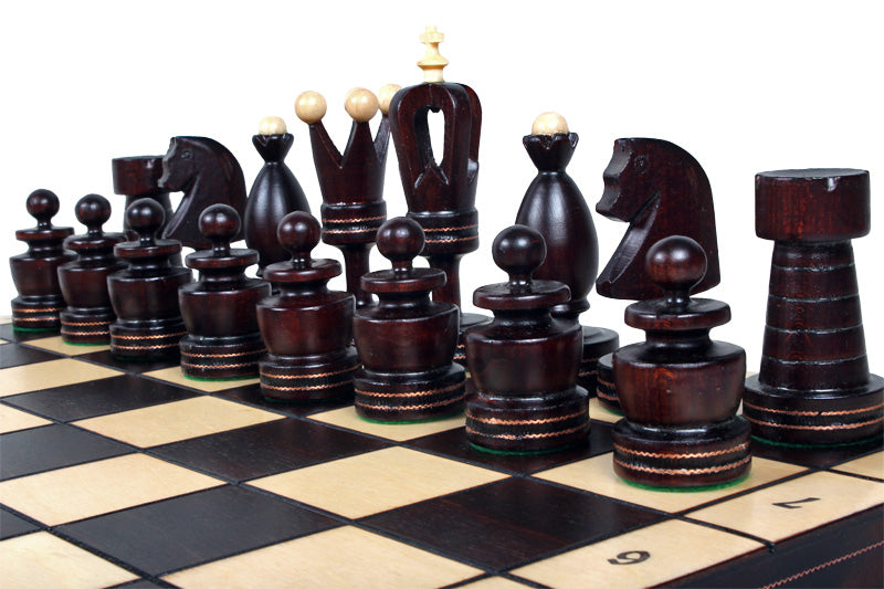 King's Chess Set with Brass Inlay Large (4.72 in King / 120 mm)
