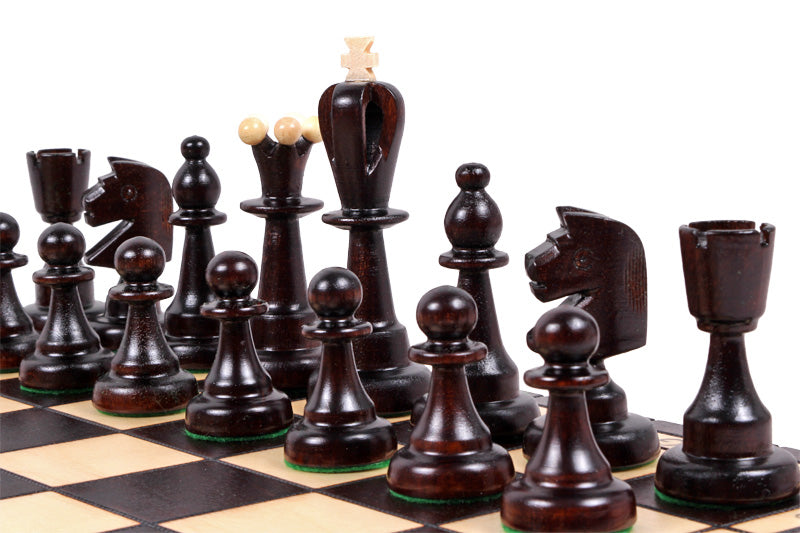Folding Wooden Chess Set Ace 16.5" Board with Storage and 3.94" King