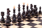 Indian Style Chess Set with Burned Folding Board (4.72 in King / 120 mm)