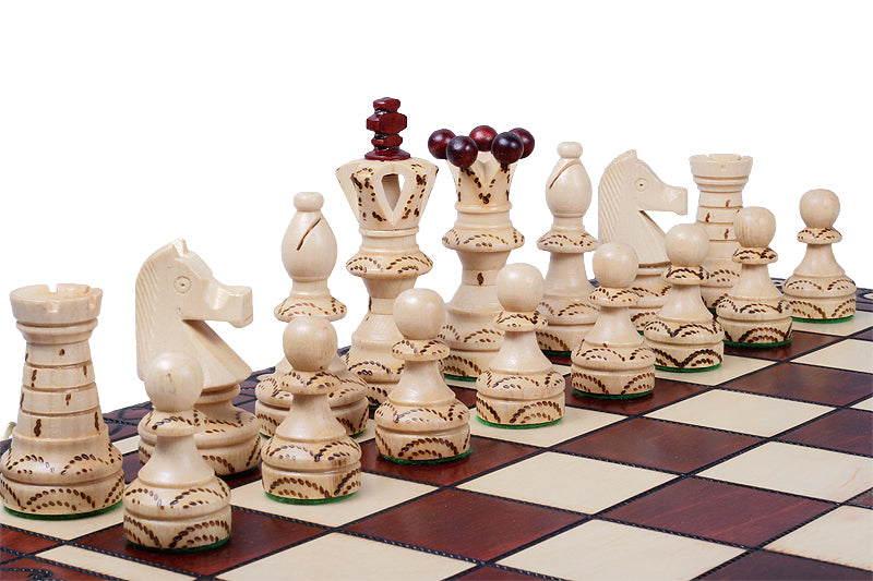 Ambassador Brown Wooden Chess Set – Deluxe Edition with Insert Tray (Size No. 5.5)