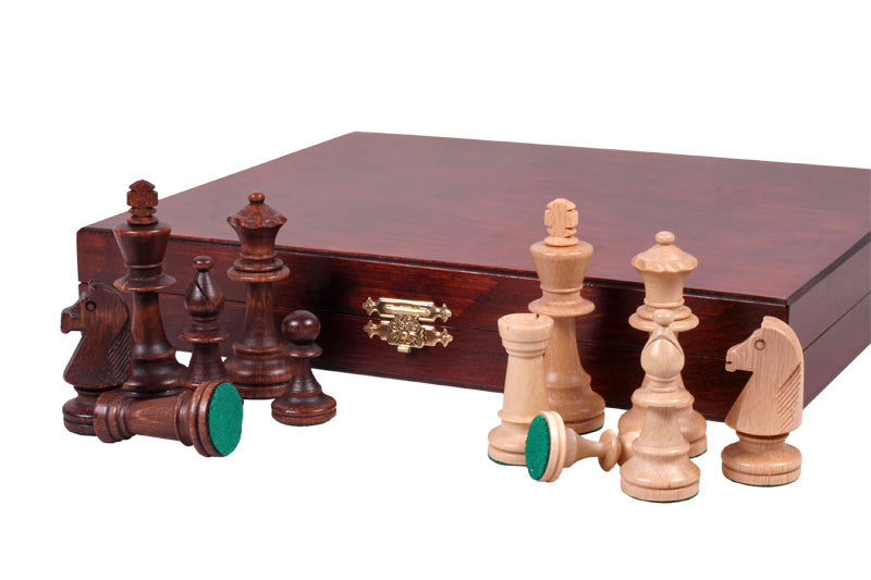 Staunton De Lux No. 5 Chess Pieces with Wooden Box