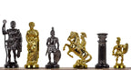 Roman Empire Metalized Chess Pieces , Weighted Plastic (3.85 inch King)