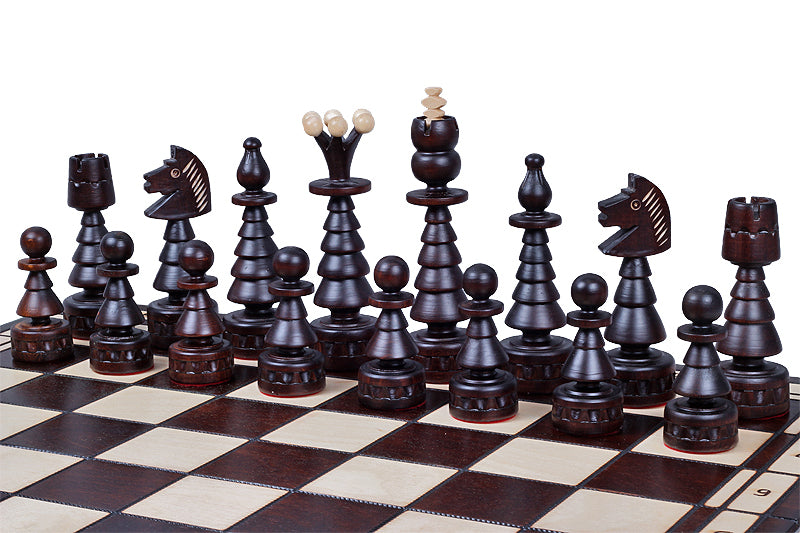 Christmas Tree Chess Set Large Beech Wood Chessmen 6.69 in King