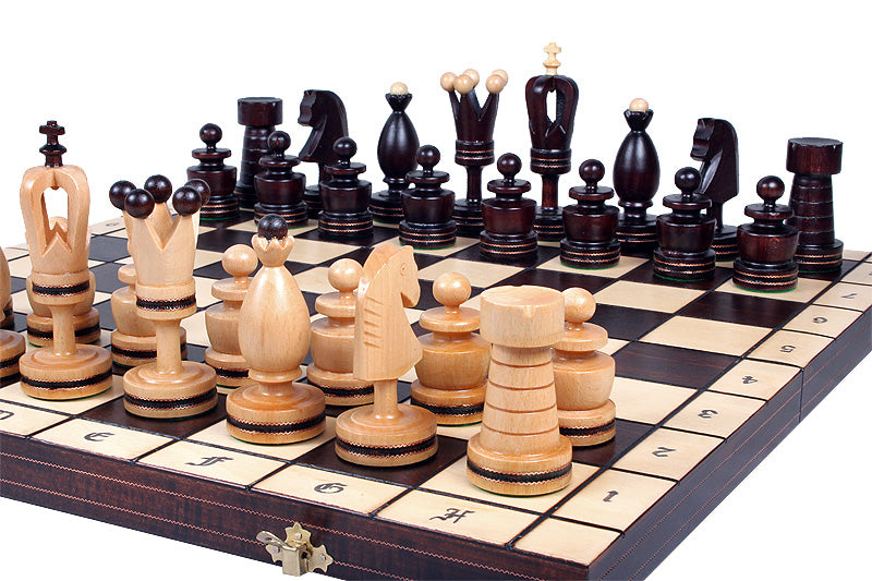 King's Chess Set with Brass Inlay Large (4.72 in King / 120 mm)