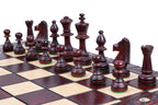 Consul Chess Set Staunton Style with Insert Tray Brown Finish 3.15 in King