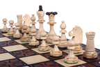 Junior Chess Set with Burned Folding Board (3.35 in King / 85 mm)