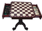 Mahogany Chess Table with Drawers – 21.6 in Board (54 cm)