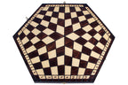 Three Player Wooden Chess Set Large 3.35 in King