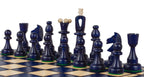 Blue Folding Chess Set Ace Size No 4 with 3.94" King and Storage Compartment