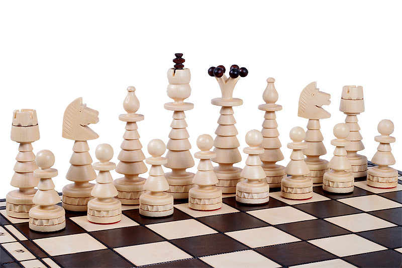 Christmas Tree Chess Set Large Beech Wood Chessmen 6.69 in King