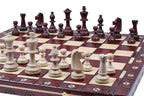 Consul Chess Set Staunton Style with Insert Tray Brown Finish 3.15 in King