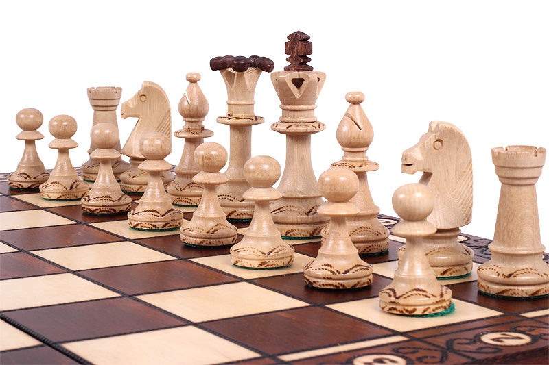 Consul Chess Set with Insert Tray Handcrafted Wooden Set 3.54 in King