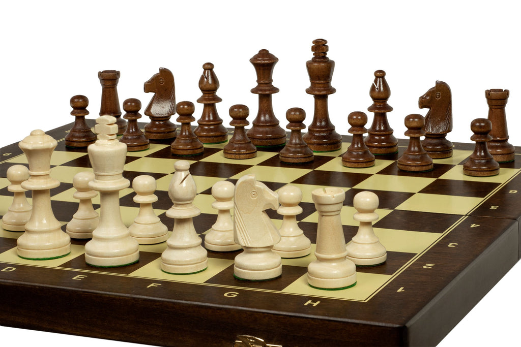 Brown Chess Set with 35 Artistic Pieces and 1.97" Squares Silkscreen Board
