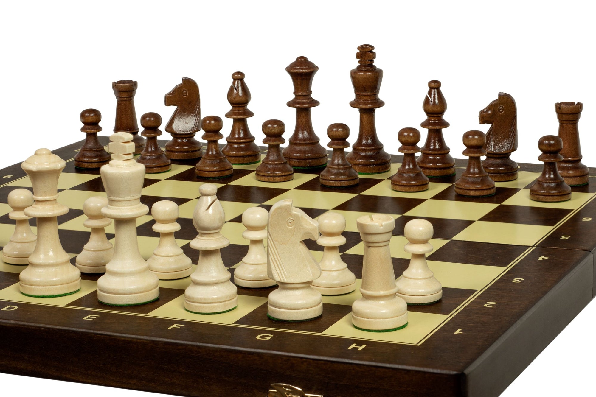 Brown Chess Set with 35 Artistic Pieces and 1.97" Squares Silkscreen Board