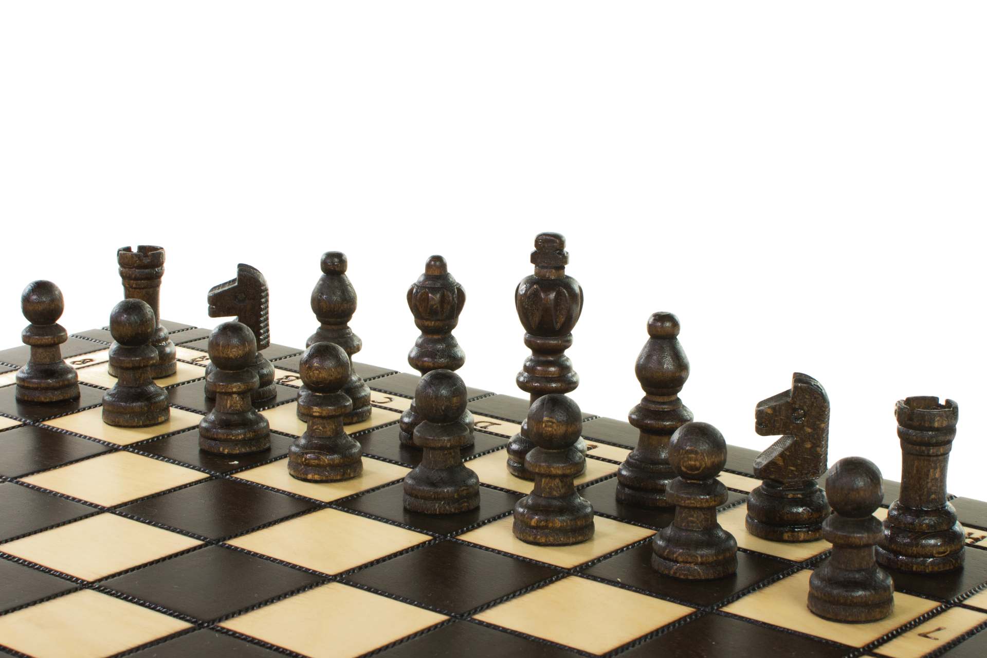 3 in 1 Wooden Game Set 15.75" Board for Chess Checkers and Backgammon