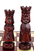 Castle Small Folding Chess Set Handcrafted Limewood Pieces 19.7" Board