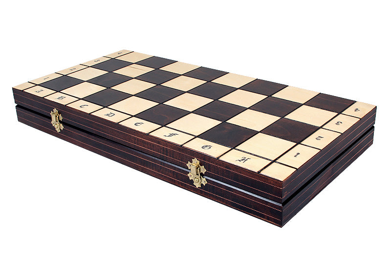 King's Chess Set with Brass Inlay Large (4.72 in King / 120 mm)