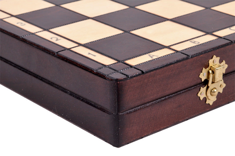 Folding Wooden Chess Set Ace 16.5" Board with Storage and 3.94" King