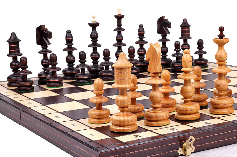 Old Polish Chess Set with Insert Tray (5.5 inch King)