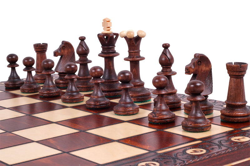 Consul Chess Set with Insert Tray Handcrafted Wooden Set 3.54 in King