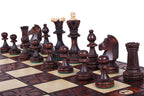 Junior Chess Set with Burned Folding Board (3.35 in King / 85 mm)