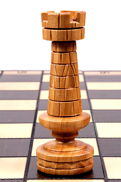 Cesar Small Folding Chess Set Handcrafted Limewood Pieces 23.6" Board